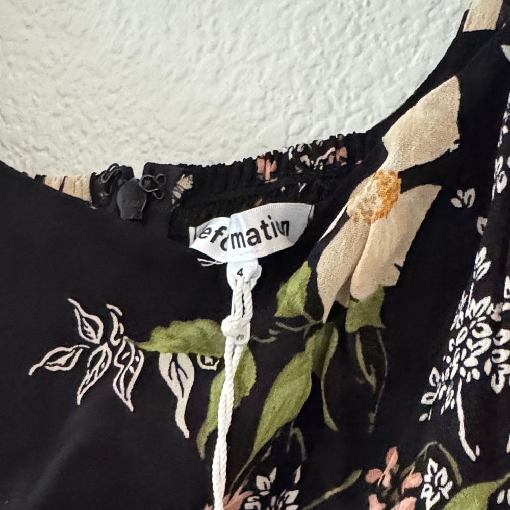 Reformation Besse Dress- Isabella Black Floral Maxi Dress - Picture 7 of 7
